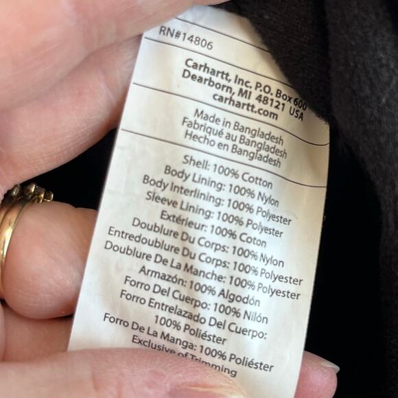 Carhartt Men's XL Black Duck Traditional Insulated Work Winter Coat - Picture 4 of 7